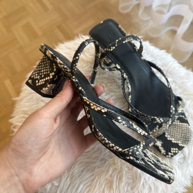 Snake Print Heeled Sandals H&M