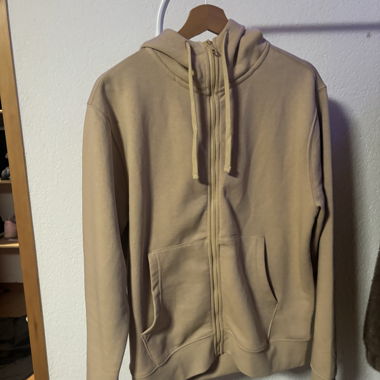 Beige Zip Hoodie
