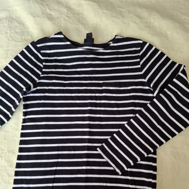 Langarmshirt Schwarz/Weiß S