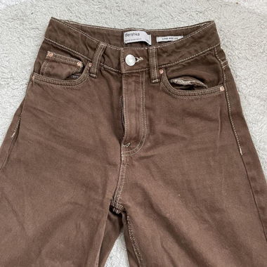 Bershka Jeans Wide Leg Braun