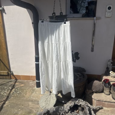 Abito lungo bianco a fascia