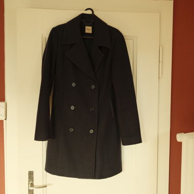 Manteau croisé en mélange de laine foncé