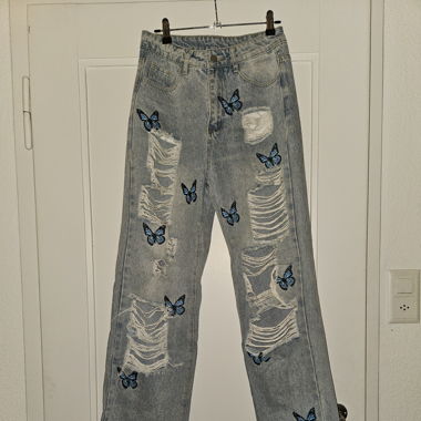 Blaue Schmetterling Jeans