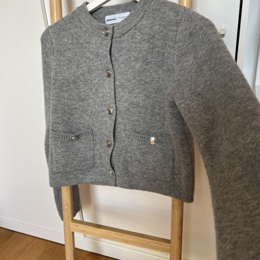 Bershka Grey Knit Cardigan XS