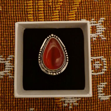 Bague en cornaline naturelle