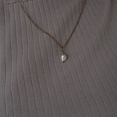 Golden Pearl Necklace by Luamaya