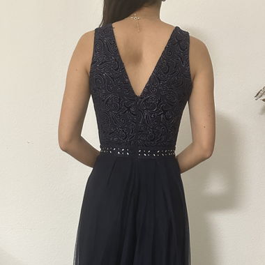 Blaues Abschlussballkleid