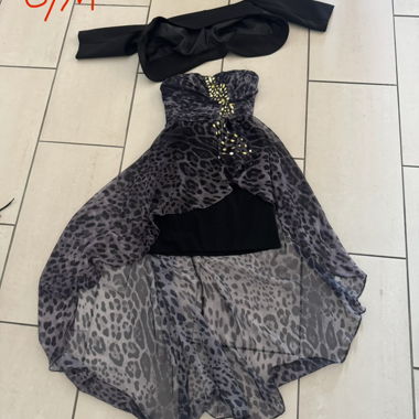 Leoprint Abendkleid mit Jäckchen S/M