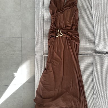 Robe marron longue fluide