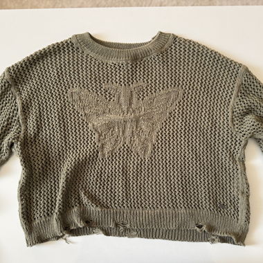 Maglione in maglia verde oliva