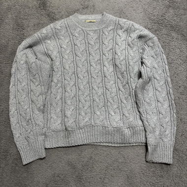 Grey vintage Cable Knit Sweater
