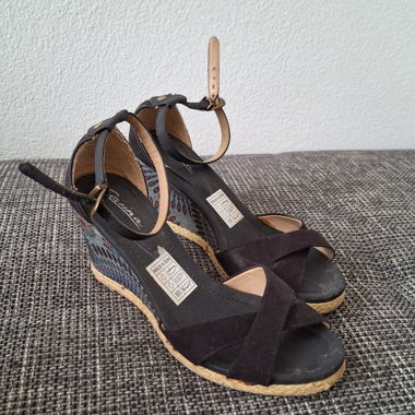  Carina Keilsandalen schwarz, Grösse 37