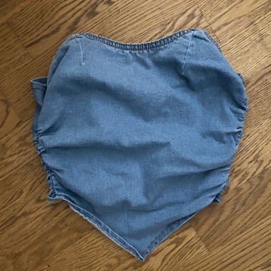 Top bustier en jean avec fermeture éclair