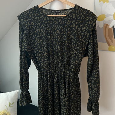 Vestito Zara stampa animalier verde