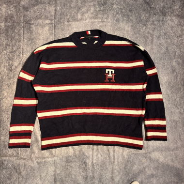 Tommy Hilfiger Pullover XXL – Dunkelblau/Streifen