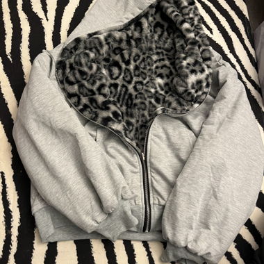 Reversible leopard jacket