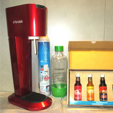 SodaStream Genesis Rot Flasche Gas leer + Müsterli