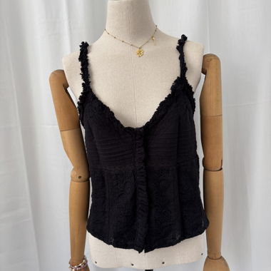 Schwarzes Camisole-Top aus Spitze