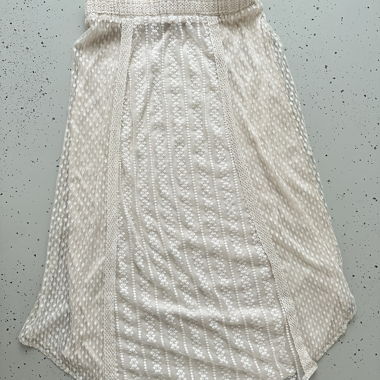 Hazel Boho Lace Knit Maxi Skirt cream M