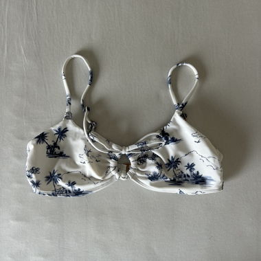Top bikini bianco stampato