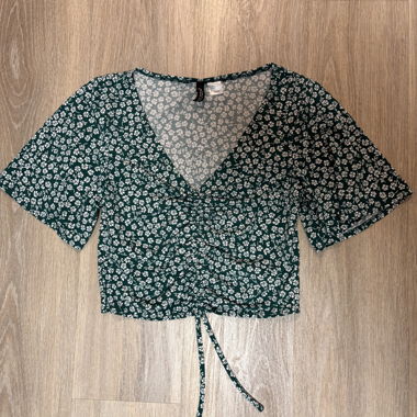 Embroidered Wrap Blouse