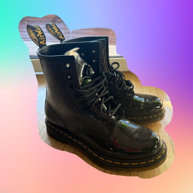Dr. Martens schwarze Lackschuhe Grösse 38