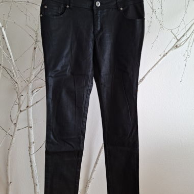 Leather-look jeans