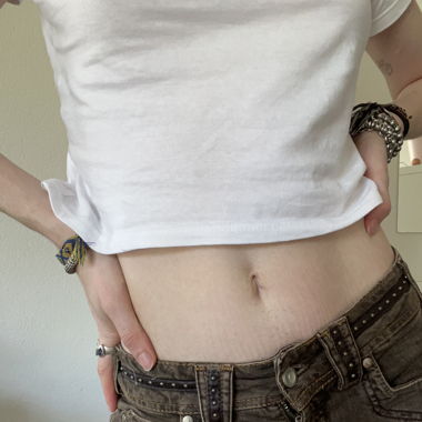 Brown low-rise jeans