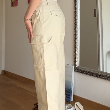 Pantaloni Cargo Beige