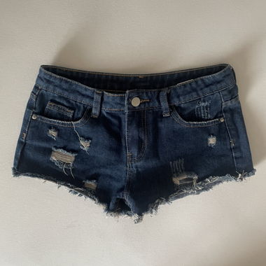 Short en jean micro foncé à taille basse