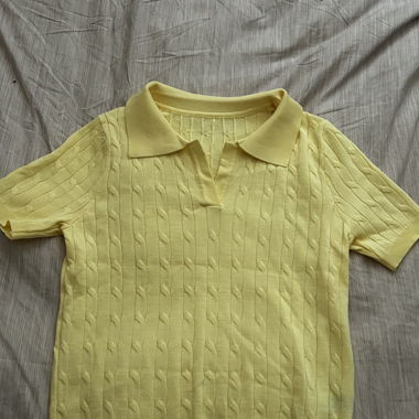 Polo in maglia giallo