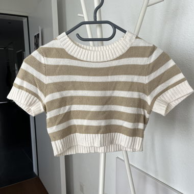 Striped Short-Sleeve Knit Top