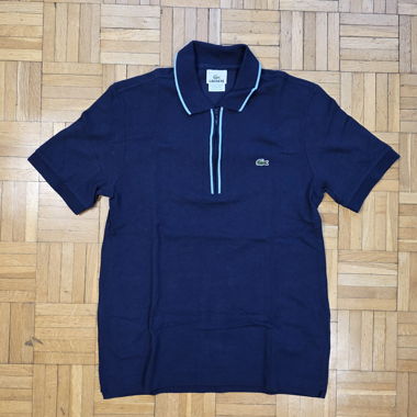 Lacoste navy zip polo size 3