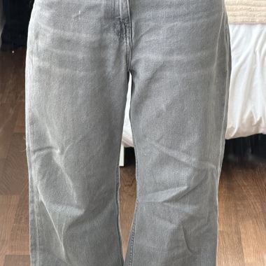 Jeans baggy vita bassa grigio