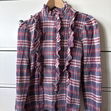 Karierter Volantbluse