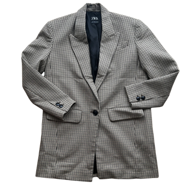 BLAZER OVERSIZE À CHEVRONS MARRON ZARA