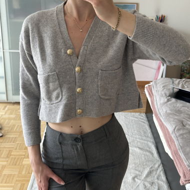 Cardigan in lana e cachemire Massimo Dutti