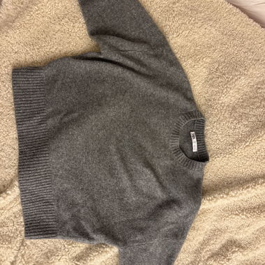 Pull col rond ZARA gris