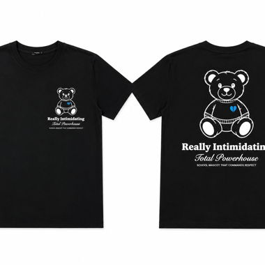 Black T-shirt with bear print