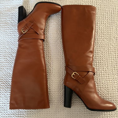 Bottes hautes Navyboot cuir couleur tabac