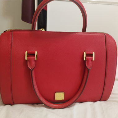 Borsa in pelle rossa mcm