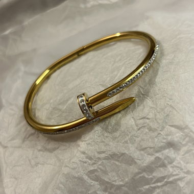Zirkon Gold Bangle Armreif - 18k vergoldet