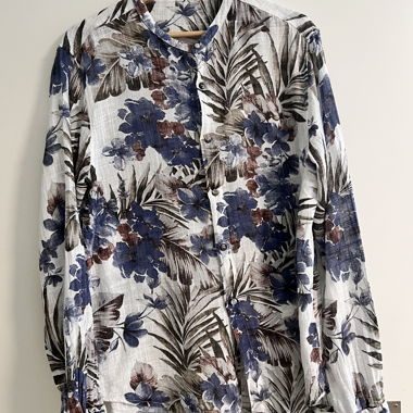 Chemise en lin à imprimé floral