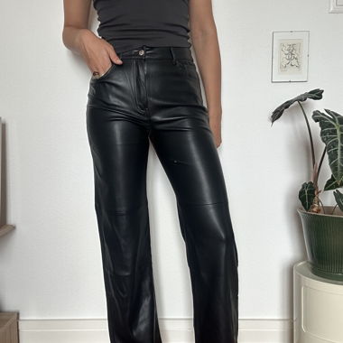 Faux leather trousers