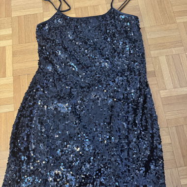 Black Sequin Mini Dress