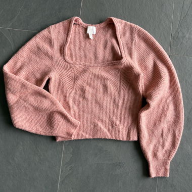 pink knitted sweater H&M