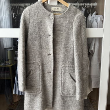 Cappotto Zara Basic grigio in misto lana