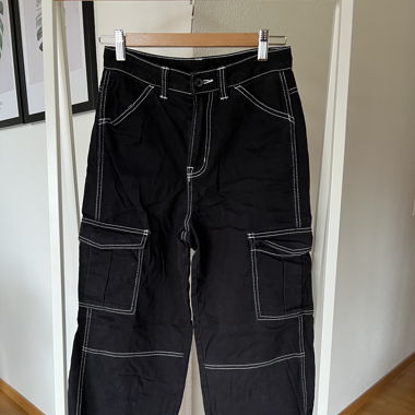 H&M black baggy trousers