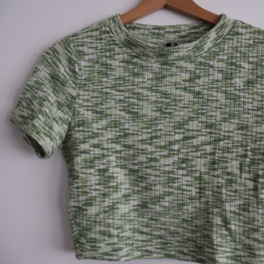 Crop Top Grün/Weiss
