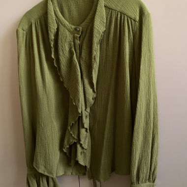 Pomandère Blouse in Olive Green Size S